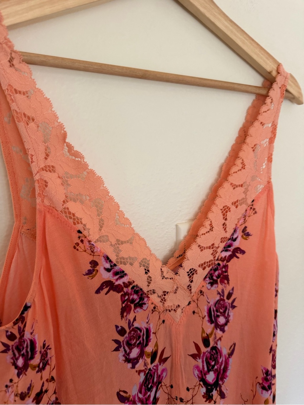 Free People Coral Lace-Trim Floral Camisole - Picture 5 of 5